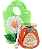 фетровая сумка с мёдом в подарок