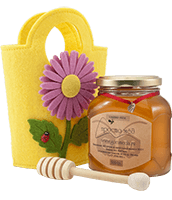 Подарок учителю с мёдом «Ромашка» в красивой фетровой сумочке от Гора Мёда