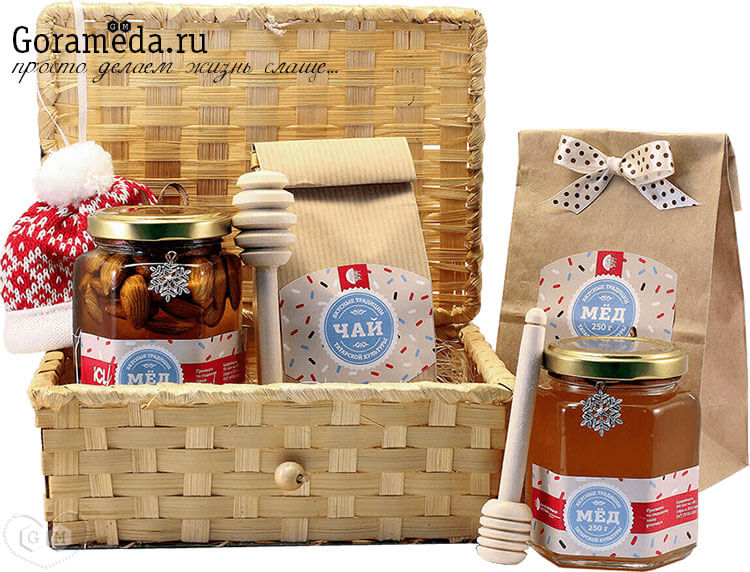 корпоративные подарки с мёдом в фирменном стиле от gorameda.ru