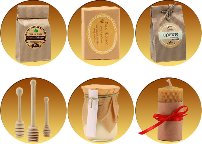 сопутствующие товары для подарков с мёдом от gorameda.ru